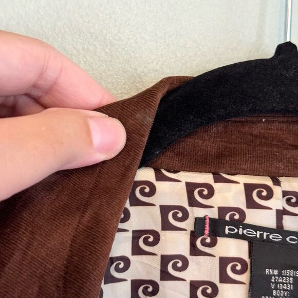 Pierre Cardin Coat Womens 10 Career Office Stretch Corduroy Blazer Jacket Brown - Picture 8 of 9